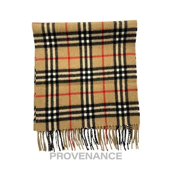 🔴 Vintage Burberrys Scarf Nova Check 100% Cashmere Camel - Picture 1 of 6